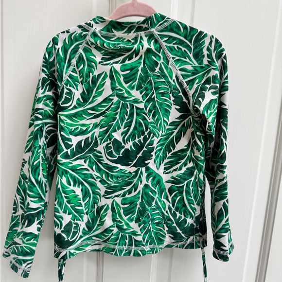 Swimzip 3T Girl Green Leaf Tropical Print Long Sleeve Swim Rashguard Bathingsuit - Picture 5 of 6